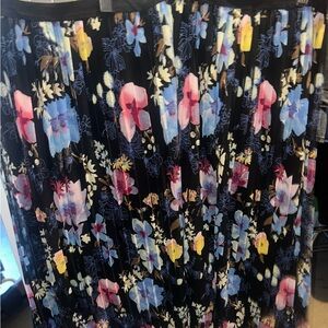 Ava & Viv Pink and Blue Pleated Midi Skirt